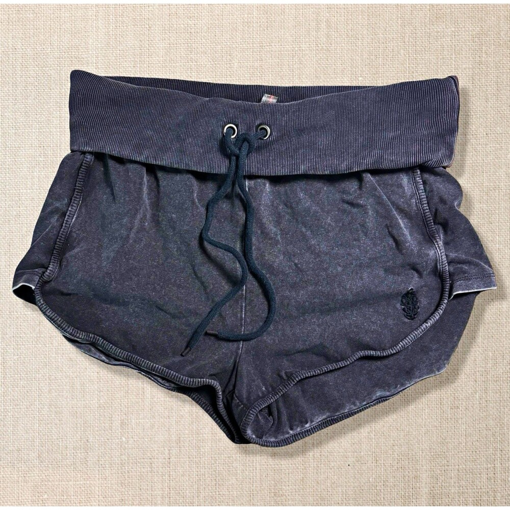 Free People FP Movement Limitless Shorts Black M Foldover Drawstring Micro